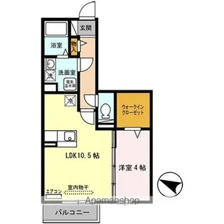 ボンヌ・シャンス Deux【205号室】の間取り