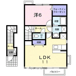 メゾネット アイB【2階】の間取り
