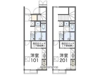 レオパレス風月【207号室】の間取り