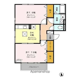 エスポワール富竹 ABC【1階】の間取り