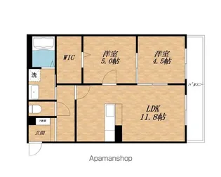 滋賀県栗東市坊袋【マンション】の間取り