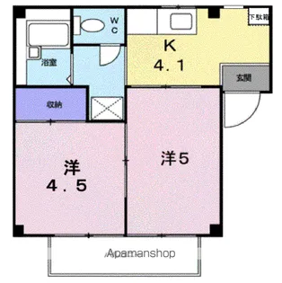 サンシャインつちやⅡ【1階】の間取り