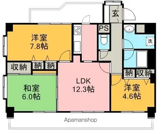 ライオンズマンション坂戸駅前【3階】の間取り