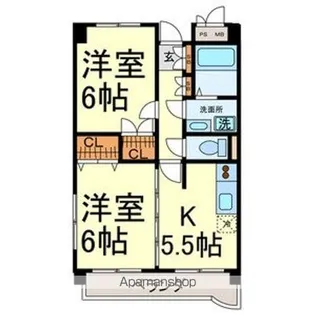 ヴァンコーポ大赤見【2階】の間取り