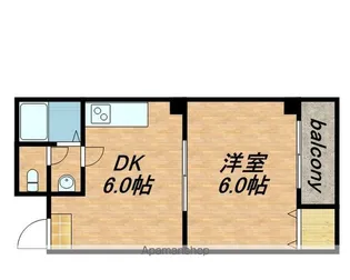 鶴橋ドリームハイツ【2-A号室】の間取り