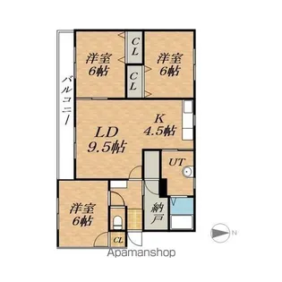 グリーンアベニュー【3階】の間取り