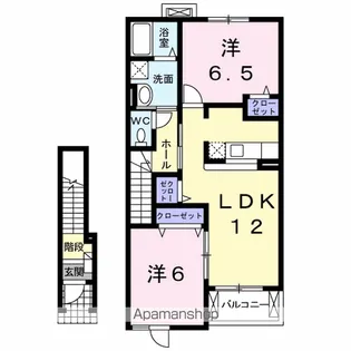 プリムローズ A【2階】の間取り