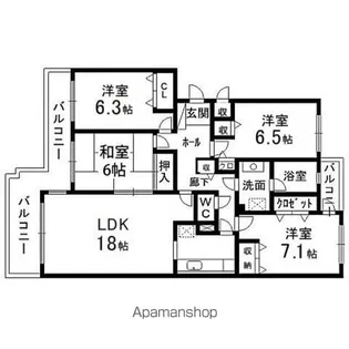 コンフォート高森ヒルズ【201号室】の間取り