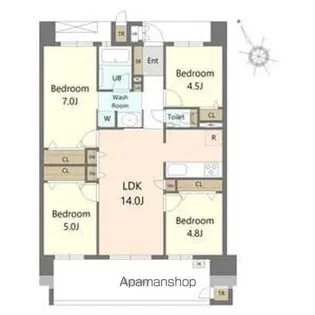 S-RESIDENCE愛宕SOUTH【2階】の間取り