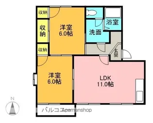 ヴィラひたちなか C棟【201号室】の間取り