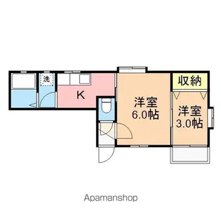 クレセントKO−SA【102号室】の間取り