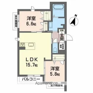 メゾンマスト名須川B【2階】の間取り