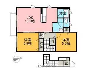 ディアコート六・七番館【6-202号室】の間取り
