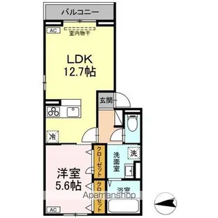 ソレイユ咲田A【3階】の間取り