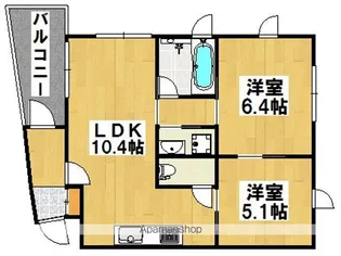 2LDKの間取り画像