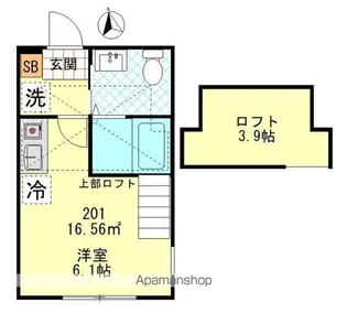 ハーミットクラブハウス霞ケ丘IIIA棟【2階】の間取り