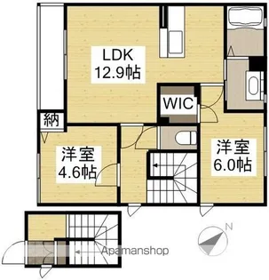 ル・シェモア Ⅰ【2階】の間取り