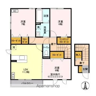 ラ・メゾンMMD Ⅱ【2階】の間取り