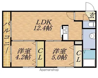 ハルトラーテ山鼻Ⅰ【4階】の間取り