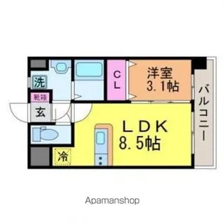 アルファプレミアム高砂【7階】の間取り