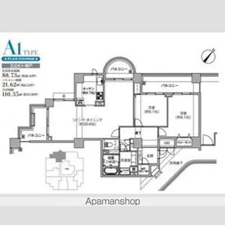 A.CITYタワーズウエスト【501号室】の間取り