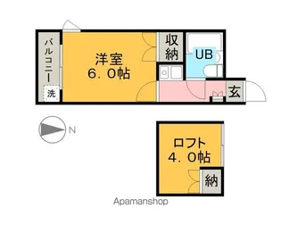 モンリヨン【203号室】の間取り