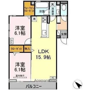 セレーノ北安東 A棟【3階】の間取り