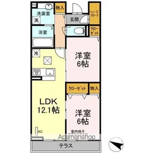 ゼフィール【1階】の間取り