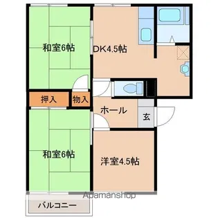 ガーデンハウス沖野A棟【1階】の間取り