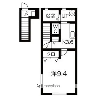 ワンリッチ金ヶ崎A【2階】の間取り