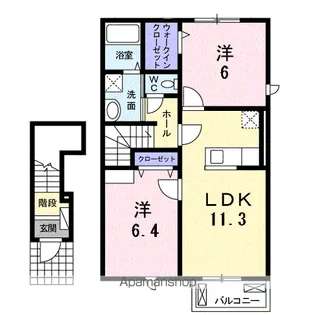 アイズ ガーデンB【2階】の間取り