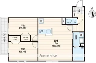 ガーデン旭【103号室号室】の間取り