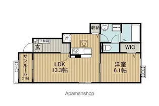 ニューライズ岡谷【101号室】の間取り