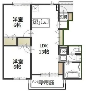 コンフォールK Ⅲ A【1階】の間取り