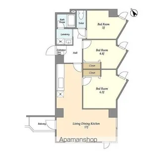 ザ・クレスト【4階】の間取り