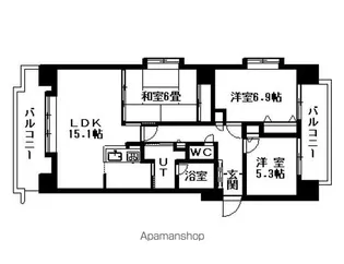 サンタの館裏参道【10階】の間取り