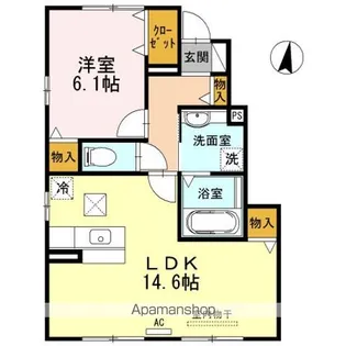 セジュールウィット松ノ木【1階】の間取り