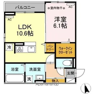 DーROOM卸町 Ⅰ【3階】の間取り