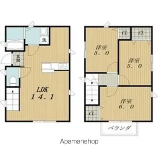 岐阜県岐阜市加納南陽町2丁目【一戸建】の間取り