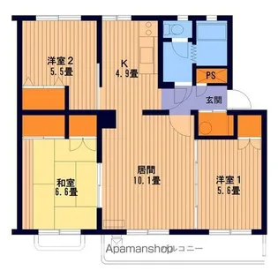 テレパレス北郷白石駅前2号棟【3階】の間取り
