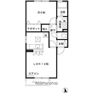 プライムコート AB【1階】の間取り