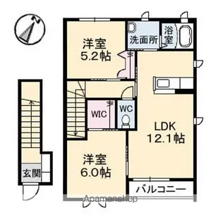 ソレイユ(井原)【2階】の間取り