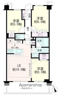 神奈川県横浜市南区大岡3丁目【マンション】の間取り