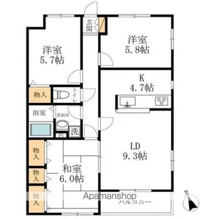 カサグランデ東延末【302号室】の間取り
