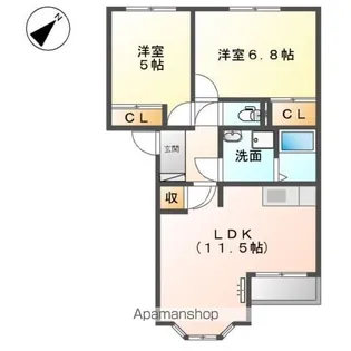 エレガンス新栄【2階】の間取り