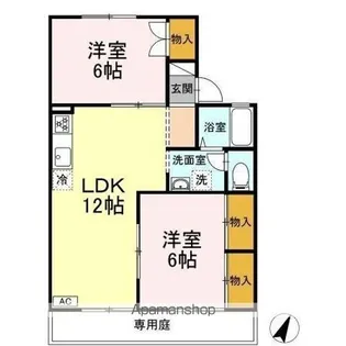 セジュール城之内 A棟【1階】の間取り