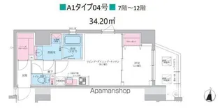 シーズンフラッツ阿波座【4階】の間取り