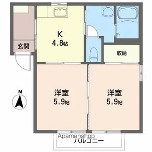 グランディプラザA【2階】の間取り