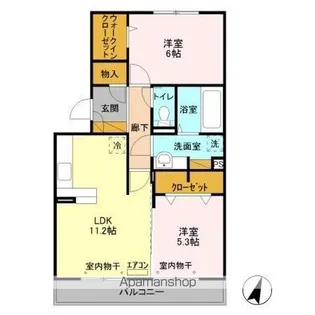 オ・ソレイユABIKO【3階】の間取り