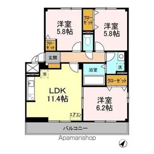コンフォート新柏【3階】の間取り